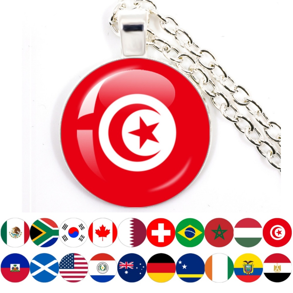 Body Jewelry Australia - Naszyjnik z flagą narodową Meksyk Brazylia