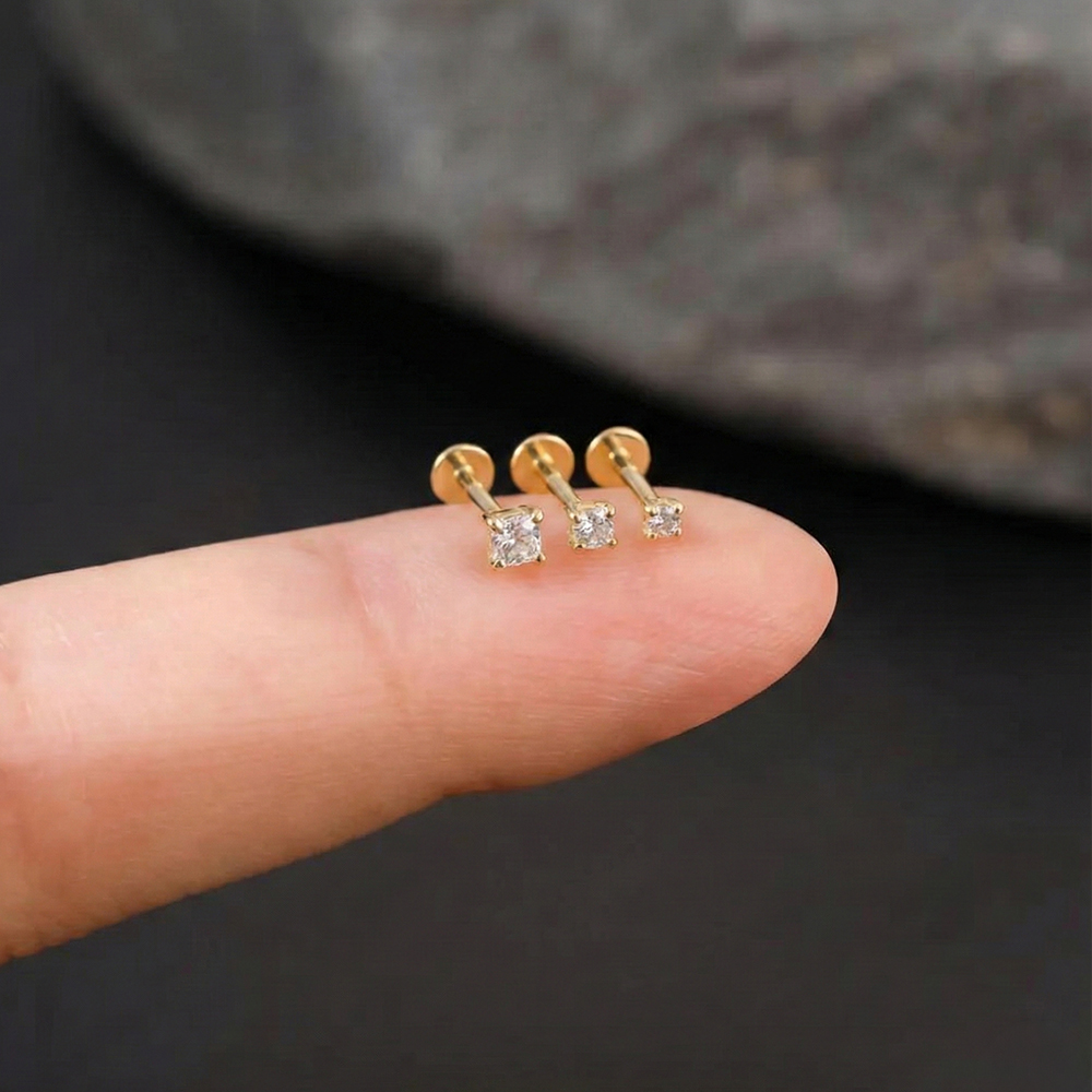 Body Jewelry Labret - Kolczyki labrety Aide 925 ze srebra