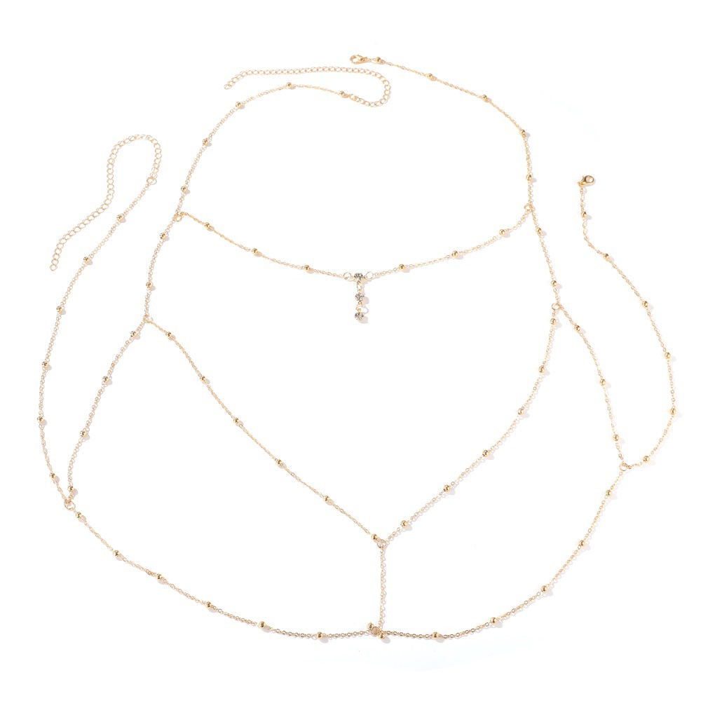 Body Jewelry Necklace - Sexy Crystal Chest Chain Harness Stainless