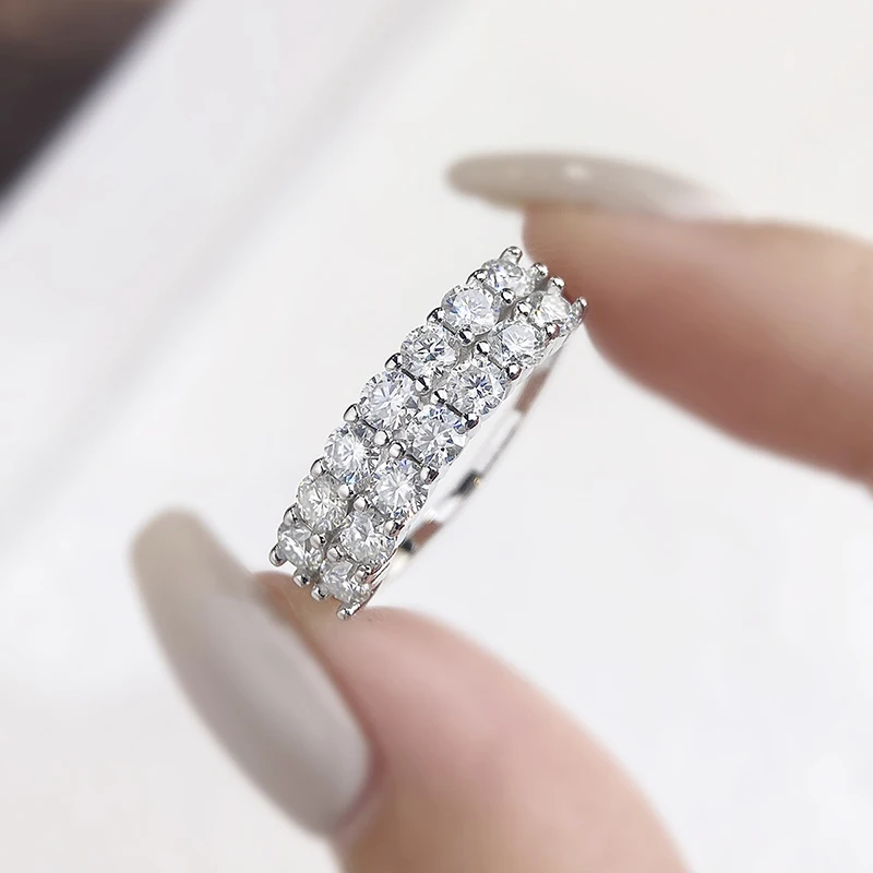 Body Jewelry High Quality - Pierścionek Eternity z prawdziwym moissanitem DWJ