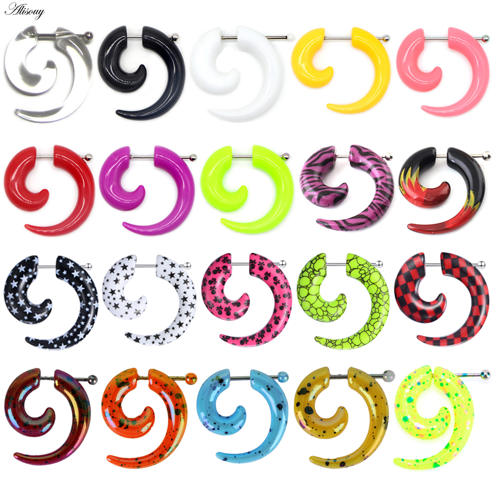 Body Jewelry Hot - 2 szt. Gorące akrylowe sztuczne spiralne