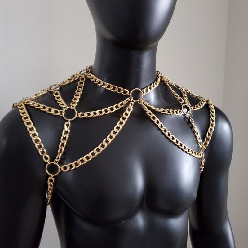Body Jewelry Necklace - Punk Men Shoulder Body Chain Back