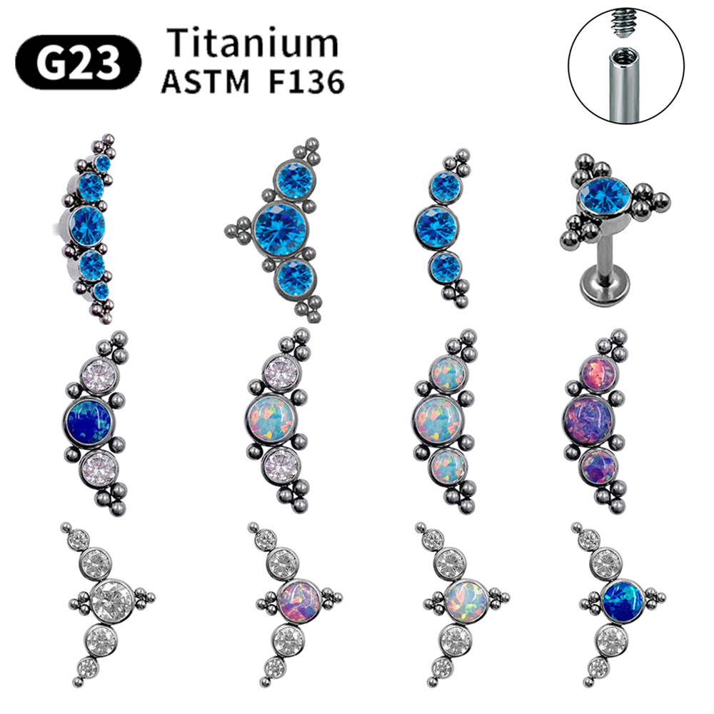 Body Jewelry Labret - Kolczyki sztyfty z tytanu G23 dla