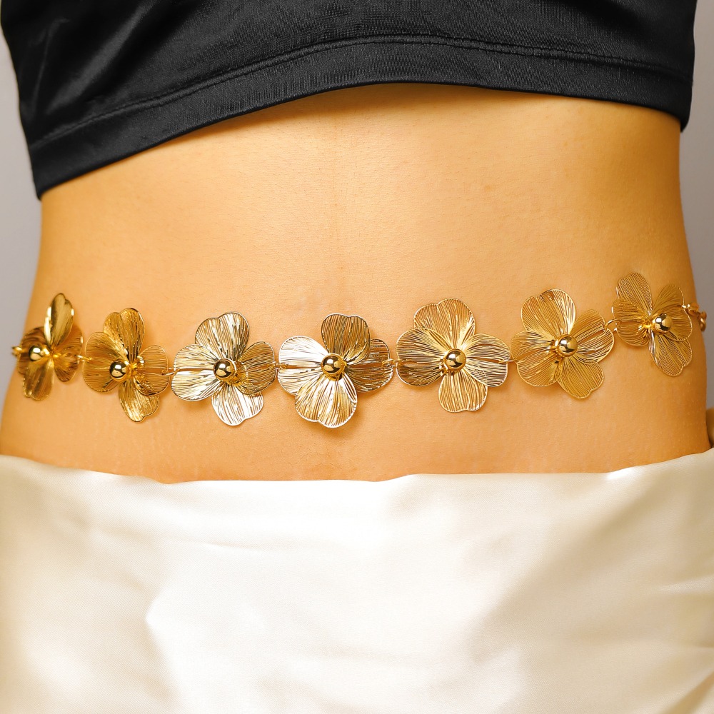 Body Jewelry Dress - Bohemian Sweet Gold Color Metal Flower