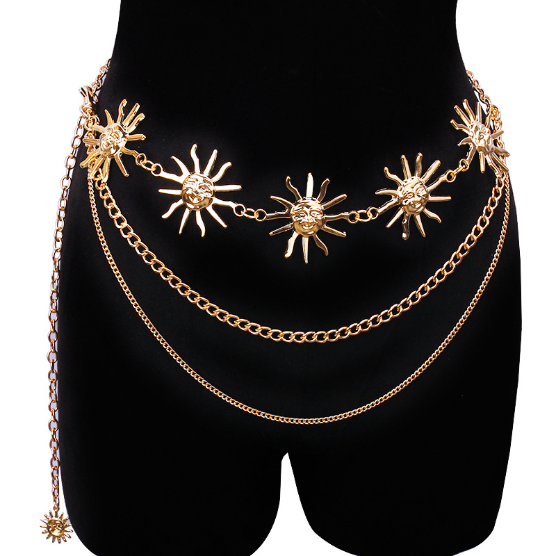 Body Jewelry Dress - Gruby, wielowarstwowy punkowy gotycki łańcuszek na
