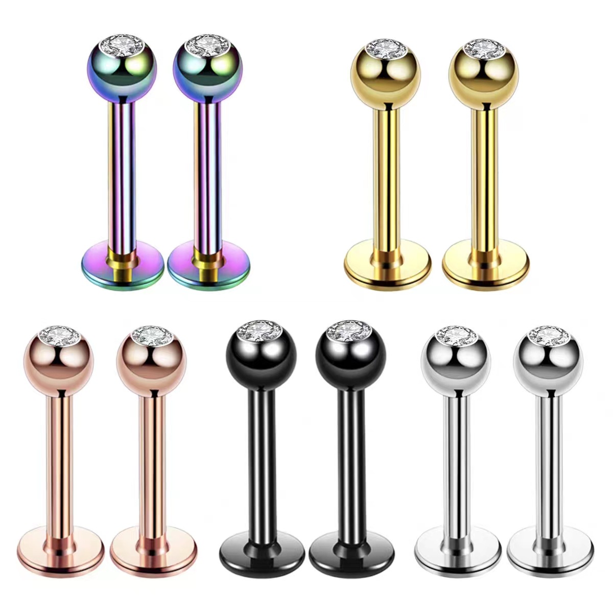 Body Jewelry Labret - Kolczyk do piercingu ze stali chirurgicznej