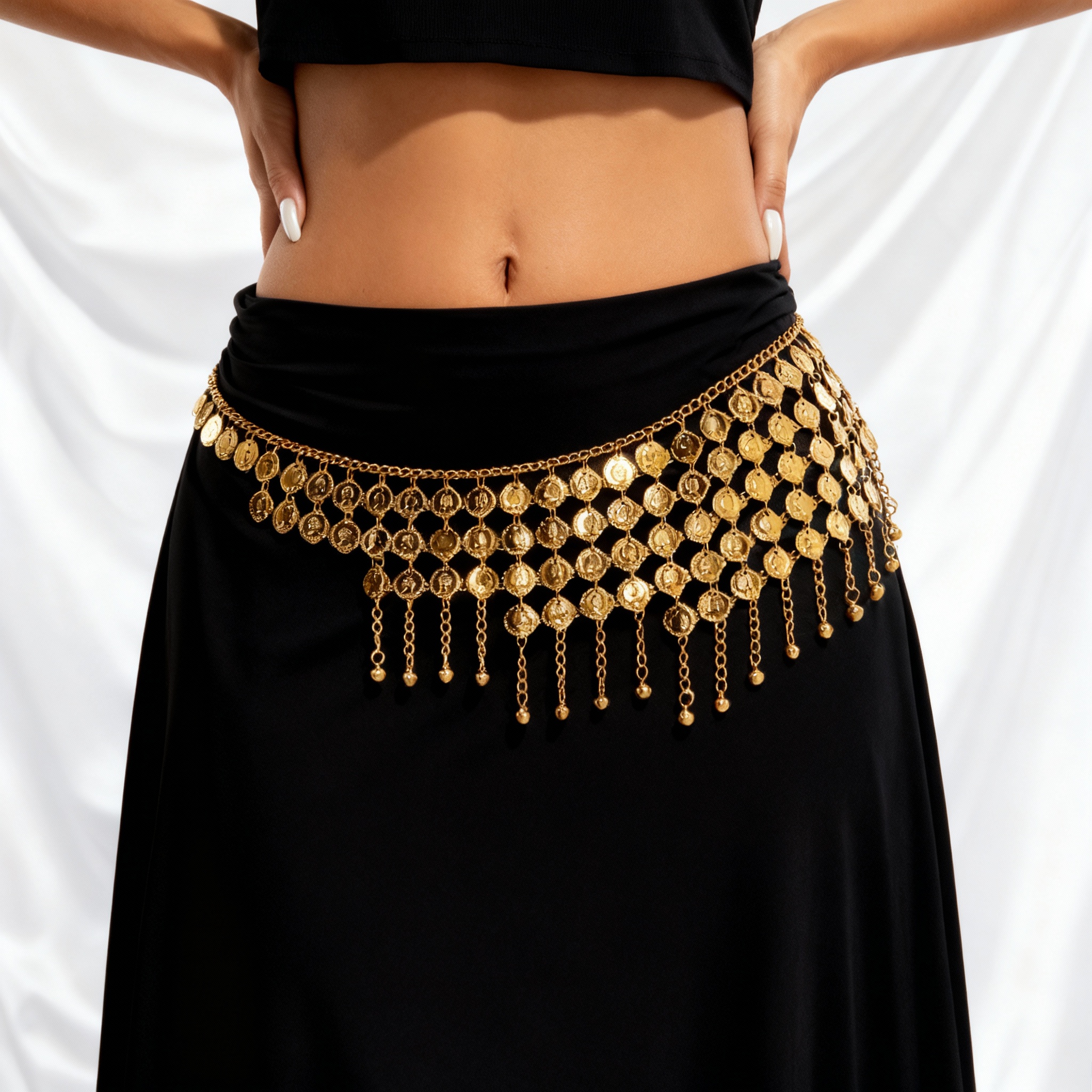 Body Jewelry Online - Boho Beauty Portret Moneta Dzwonek Frędzle