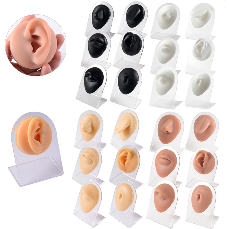 Body Jewelry Display - 1PC miękkiego silikonu symulacja 1:1 ucho