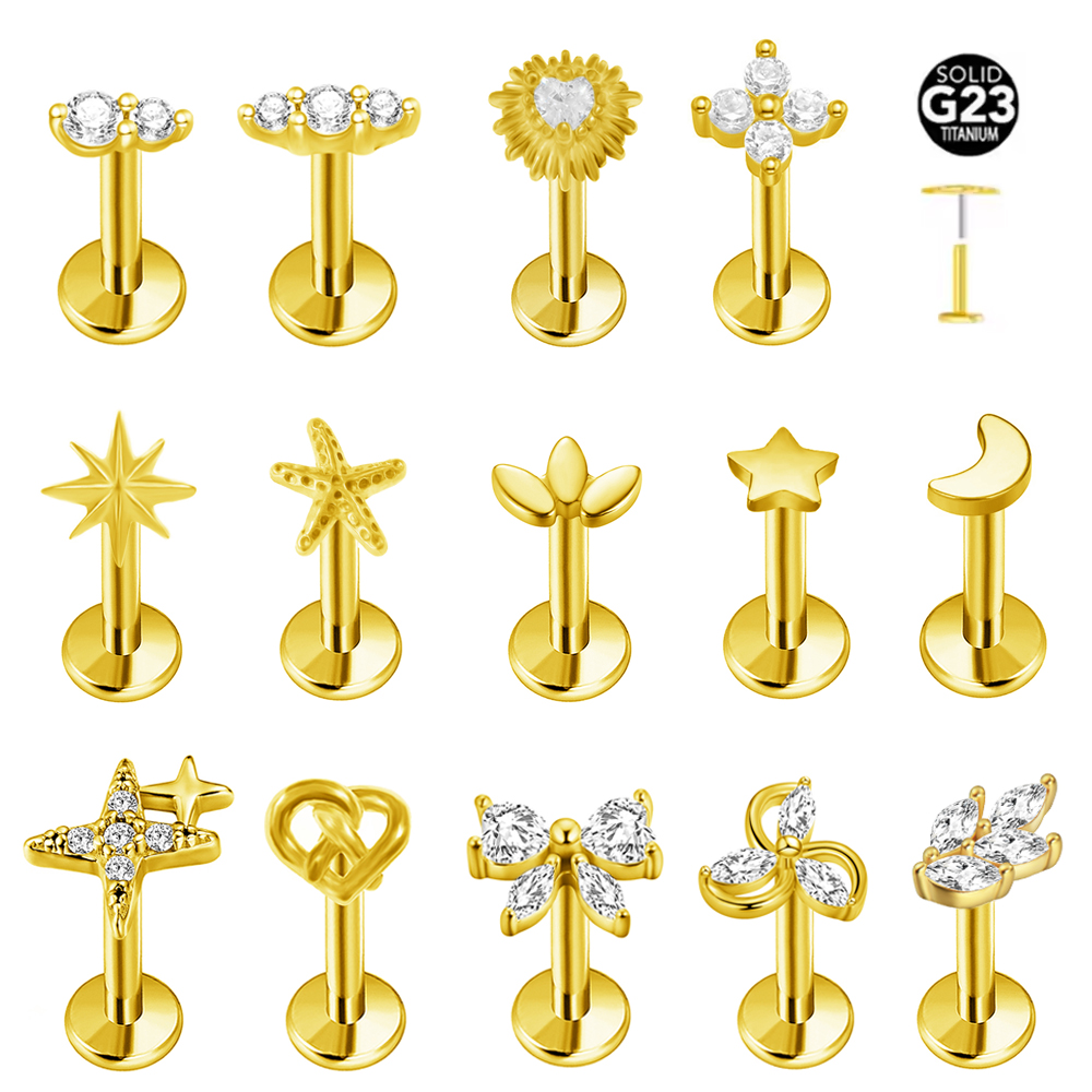 Body Jewelry Labret - ASTM F136 G23 Tytanowy kolczyk w