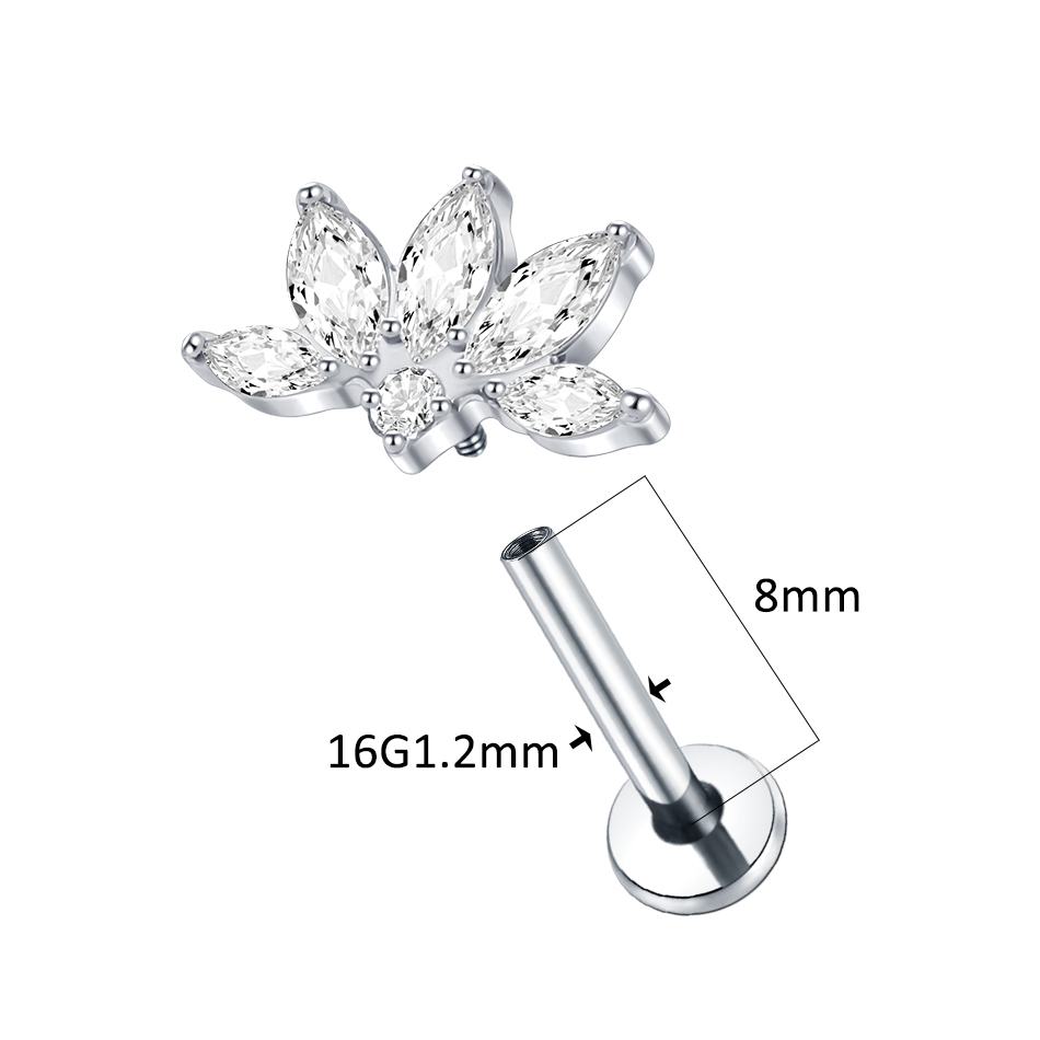 1/5 szt. Tytanowy, biały kolcz – Body Jewelry Labret recenzja i cena