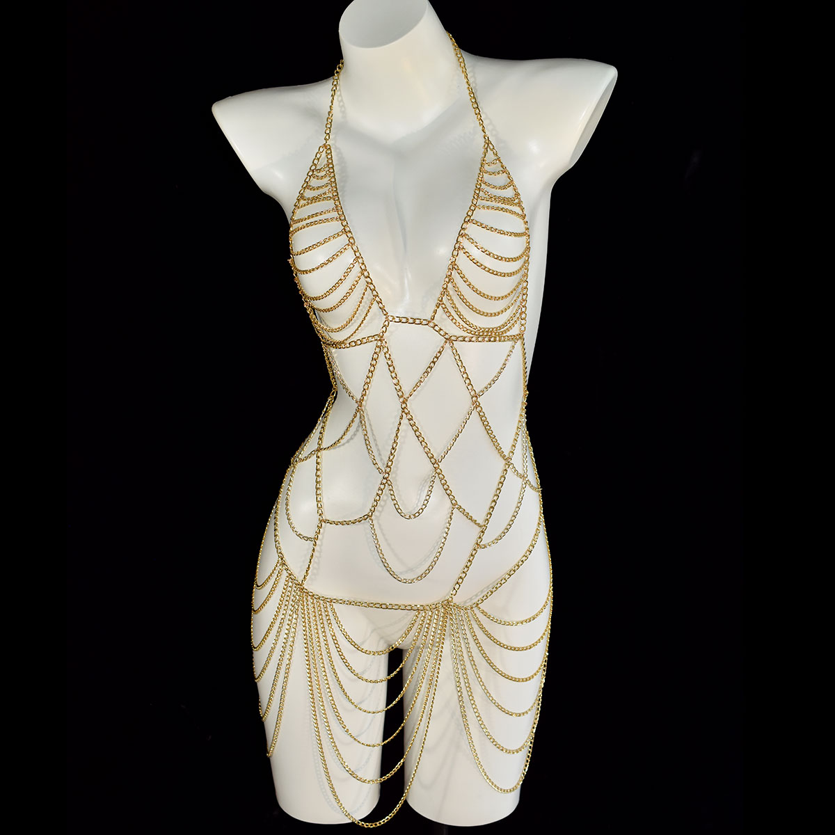 Sukienka z długimi metalowymi  – Body Jewelry Dress recenzja i cena