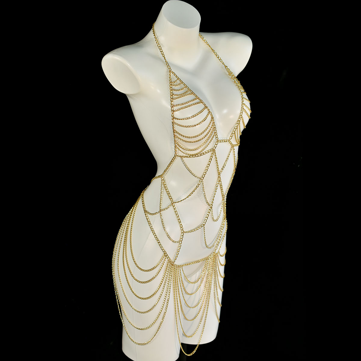 Sukienka z długimi metalowymi  – Body Jewelry Dress recenzja i cena