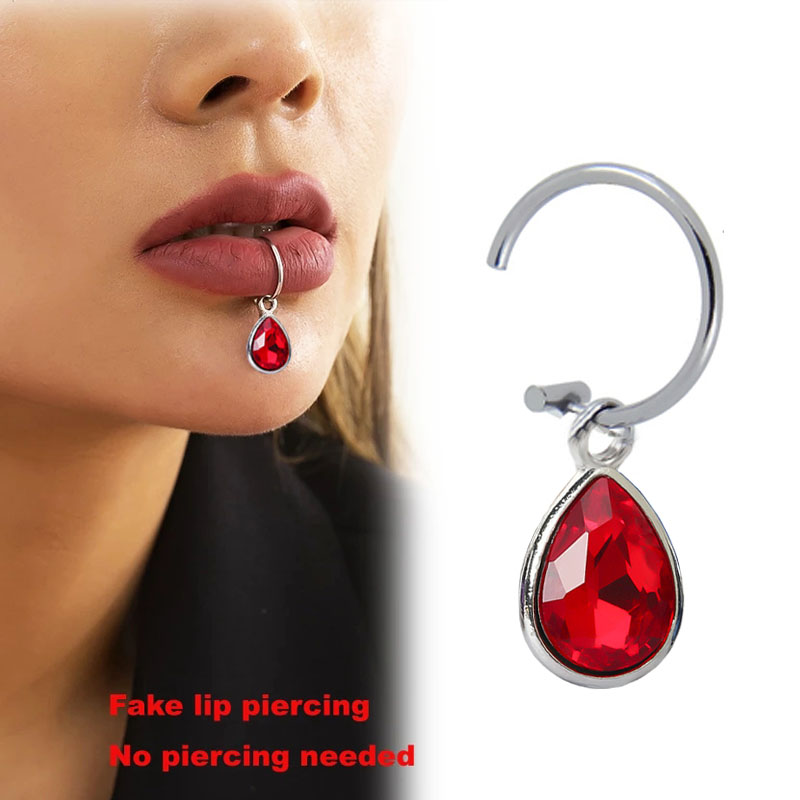 1Pc fałszywy Piercing Lip klip – Body Jewelry Labret recenzja i cena