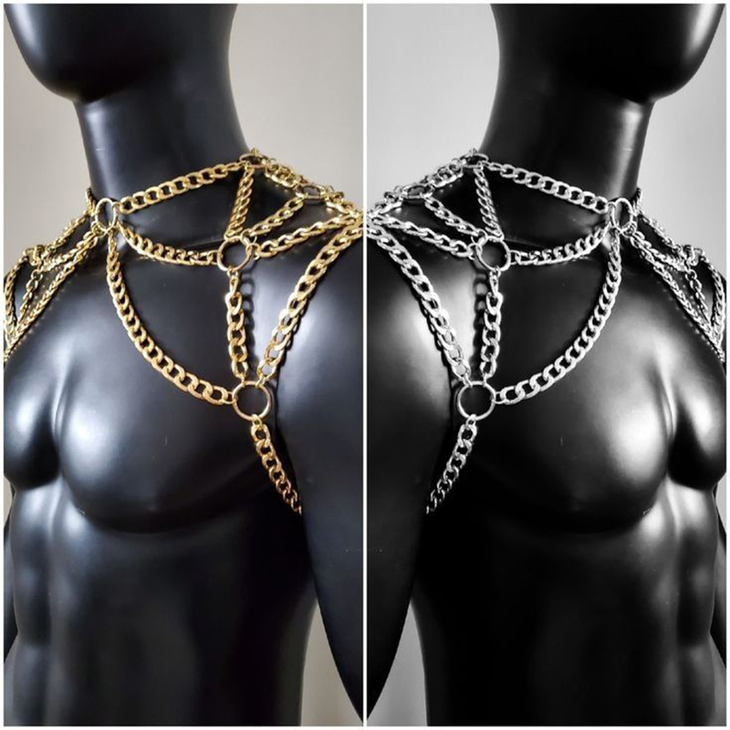Punk Men Shoulder Body Chain B – Body Jewelry Necklace recenzja i cena
