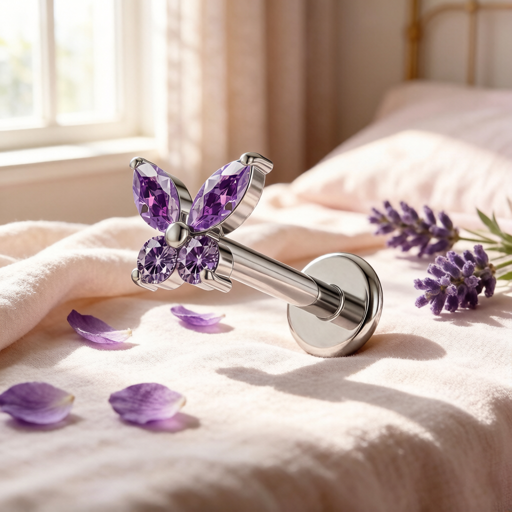 1 szt. Tytanowy labret motylko – Body Jewelry Labret recenzja i cena