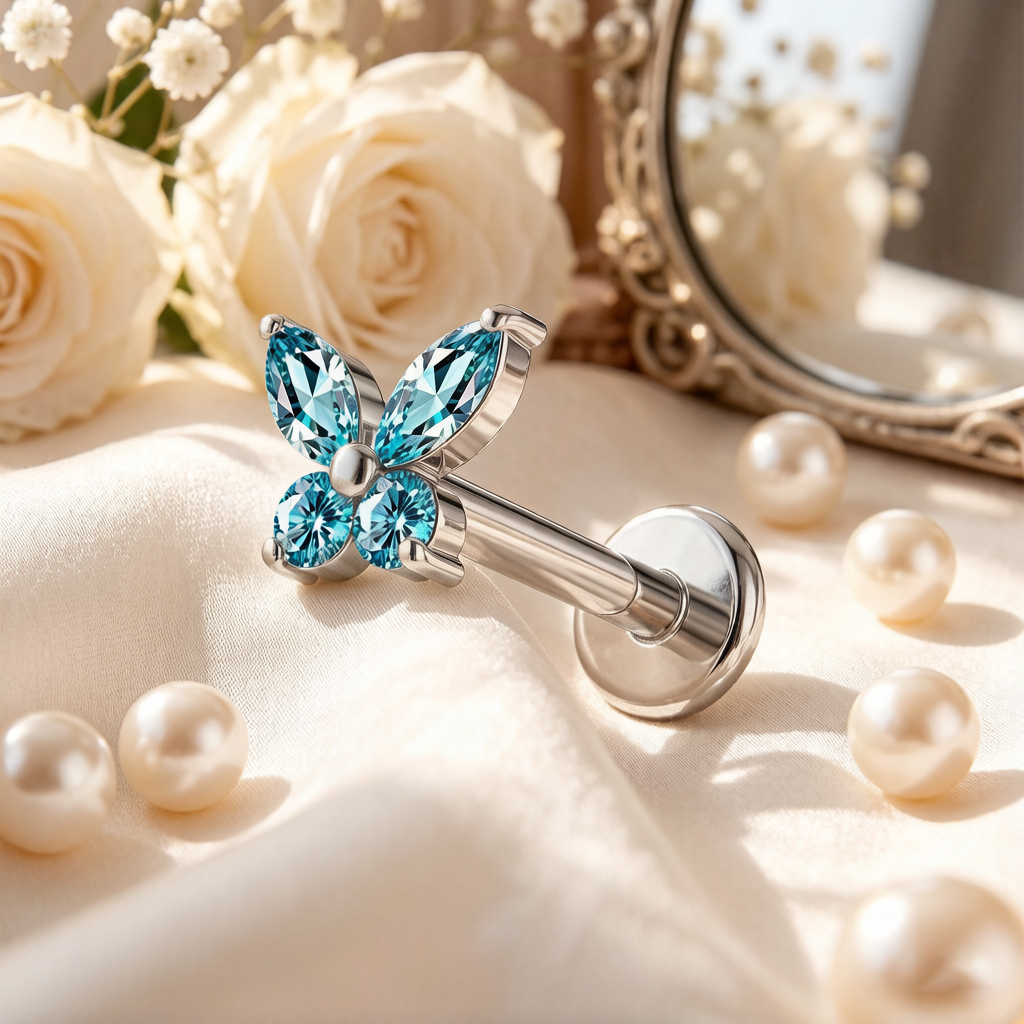 1 szt. Tytanowy labret motylko – Body Jewelry Labret recenzja i cena