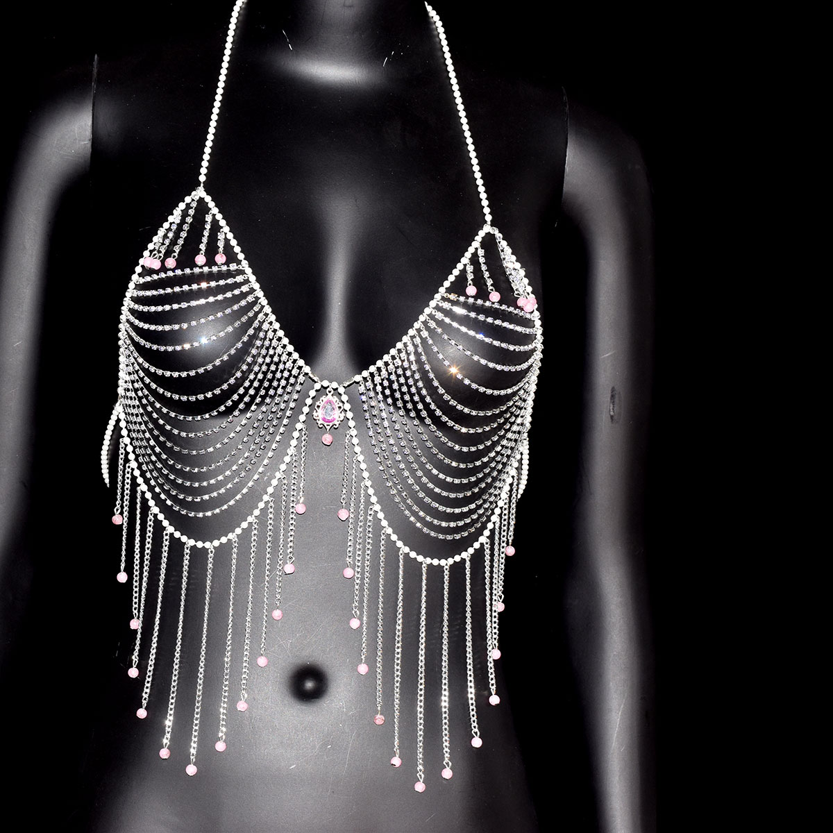 Stylowy biustonosz z dżetami,  – Body Jewelry Dress recenzja i cena